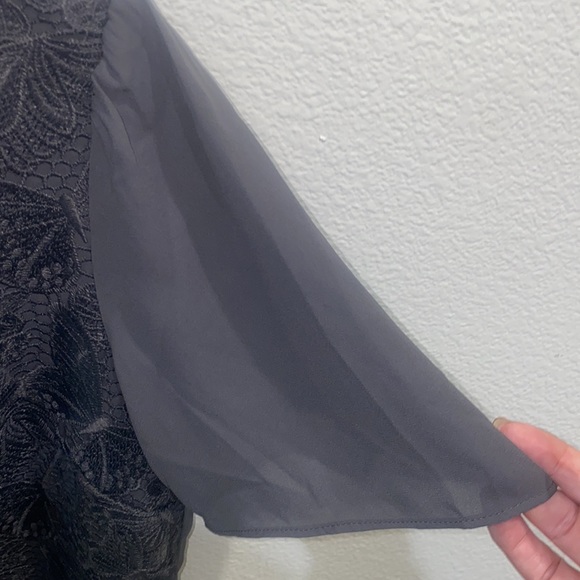 Ann Taylor Butterfly Embroidered Lace Overlay Blouse - Picture 6 of 6